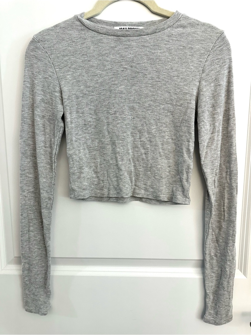 Joah Brown Cropped Ribbed Crew Neck XS/S